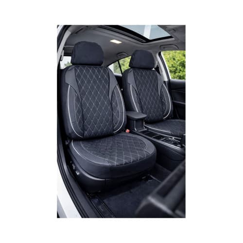 Huse scaune auto universale fractionate XL  Premium compatibile SUV si Limuzine negru cusatura gri Cod: HNG2504-7