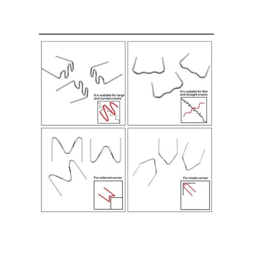 Set 100 cleme pentru pistol reparat plastic 0.6mm otel inoxidabil Cod: K18028-10 3