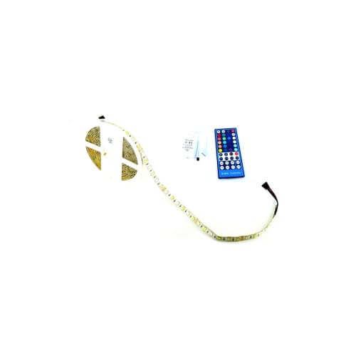 Rola banda 12V cu 1 rand LED SMD 5050 ALB si 1 rand LED SMD RGB 60led/m  IP65 + telecomanda 40 taste