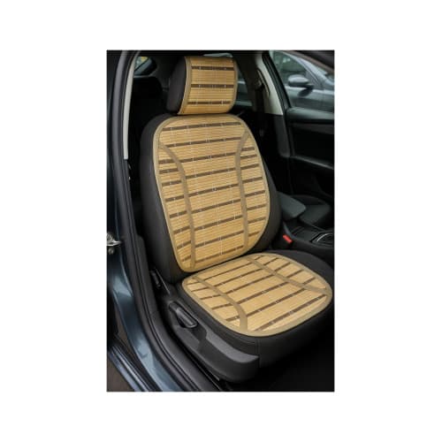Set huse auto din bambus culoare bej universale pentru scaune auto cu spatar si tetiera Cod: XYJ-BMB 2