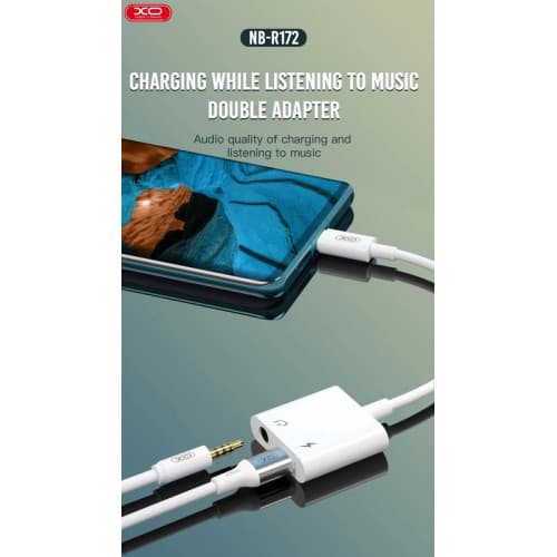 Cablu adaptor 2 in 1: incarcare + jack 3,5mm compatibil Lighting (Iphone) COD:XO-NB-R172B