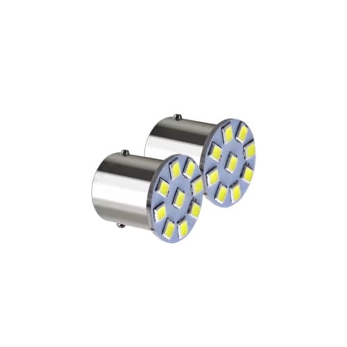 Set 2 becuri o faza BA15S T.V. 9SMD 1210 24V lumina alba 180 lumen Cod: JSUN55