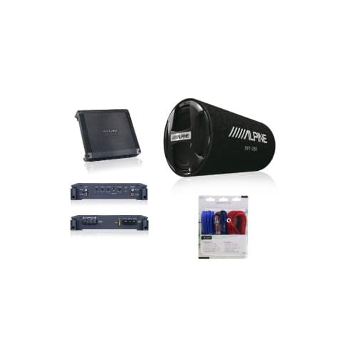 Set subwoofer auto Alpine 12 inch cu statie amplificare si kit cabluri 350940