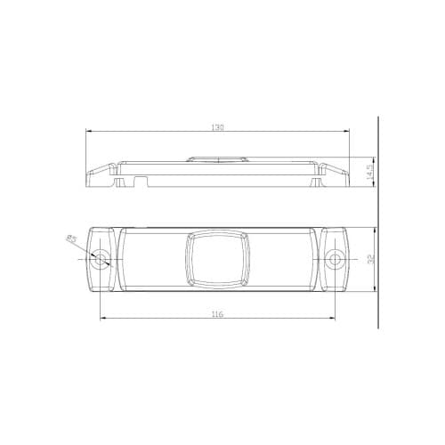 Lampa gabarit 100x32, LED, alba , cu suport urechi, 12-36V,   Fristom Cod:FT-017B 4