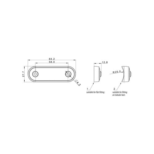 Lampa gabarit 84x27, Slim, 4 LED-uri, 2 garnituri, montare bullbar, alba,  FRISTOM Cod:FT-073B 2