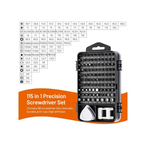 Set surubelnite precizie 115in1 cu 98 biti magnetica trusa reparatii electronice  MIV 2