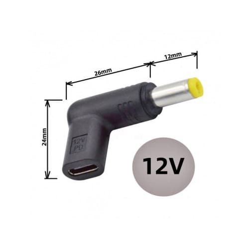 Adaptor 12V USB Type C mama la DC 5.5x2.1mm tata alimentare 12V MIV 2