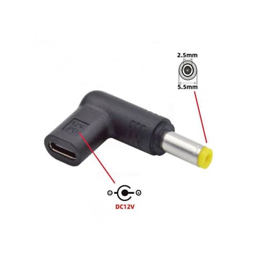 Adaptor 12V USB Type C mama la DC 5.5x2.1mm tata alimentare 12V MIV 3