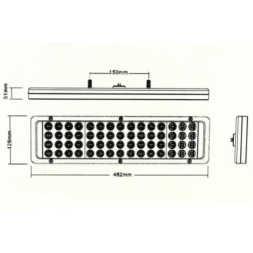 Lampa stop SMD 2012 Voltaj: 24V Nr. led-uri: 60 SMD Rezistenta la apa: IP66 2