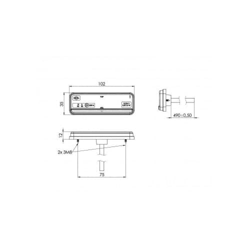 Lampa gabarit 102x35 LED, galbena Cod: LD 2435 3