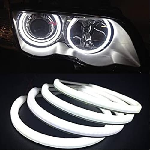 Angel Eyes COTTON compatibil BMW E46 fara lupa. Lumina: alba DRL + semnalizare galbena  COD: H-COT-WY07 2