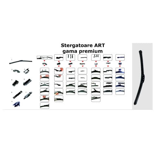Stergator universal plat LUX cu 7 adaptoare  compatibil cu majoritatea autoturismelor 2
