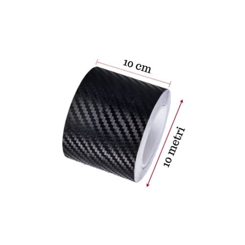 Rola de film autoadeziv 5D carbon pentru protectie bandouri sau praguri 10cmx5m Cod: K5D10cm 2