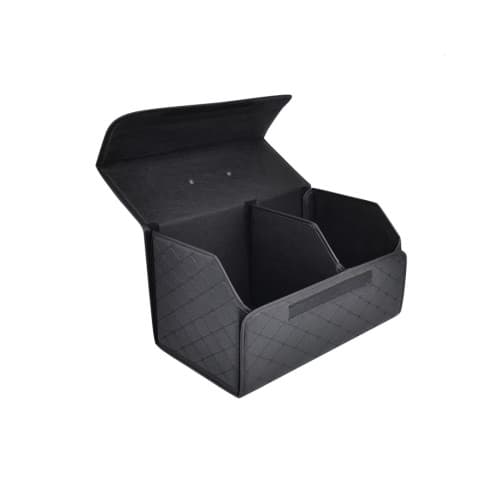 Organizator portbagaj auto Premium din piele ecologica negru cu cusatura neagra 55x30x30 cm Cod: RAZ451 3