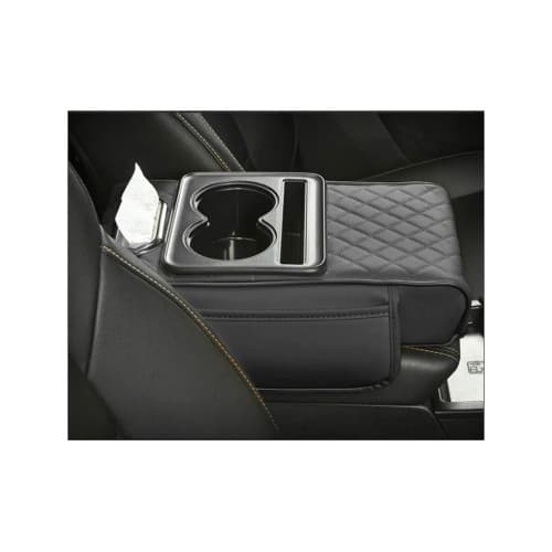 Husa cotiera auto 3 in 1 cu suport pahare si servetele negru Cod: FSD-04 2