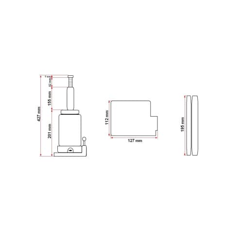 Cric hidraulic 12 tone 210mm Cod: BK82107 /DISCRH12 2