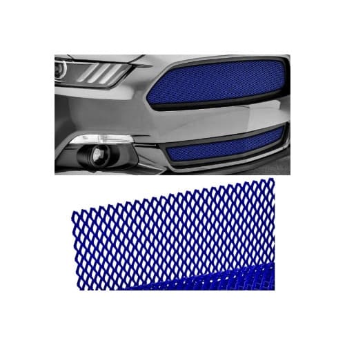 Plasa tuning albastra metalica 100x33cm   2