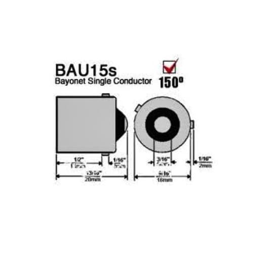 Bec o faza T.N.  12V 21W  BAU15S  Portocaliu ART- Pret pe set 10 bucati 2