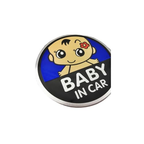 Ornament Baby in Car auto fundal albastru 13x13cm Cod: TS-122 2