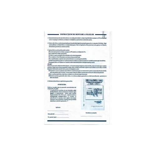 Folie auto omologata DRK geamuri fata 2m x 0.5m VLT 90% cu certificat RAR 4