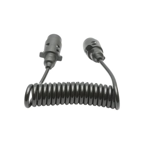 Cablu spiral 2.5m cu 2 stechere tata din plastic, 7 pini pentru priza auto remorca Cod: GB95 / BK92795 2