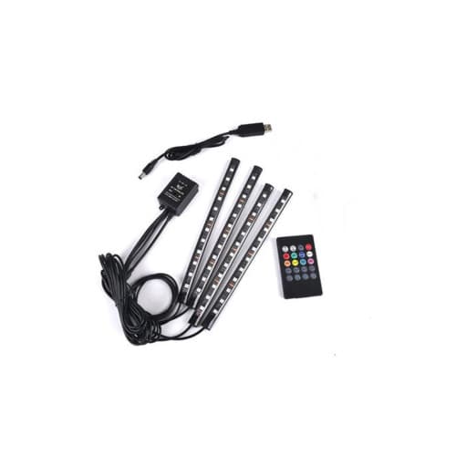 Kit interior LED 12 SMD RGB cu telecomanda si aplicatie BTT 22cm Cod: JS01-5V 3