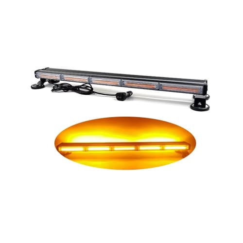 Rampa girofar proiector LED COB stroboscopic lumina portocalie 12-24V baza magnetica Cod: AS-COB-5-2S