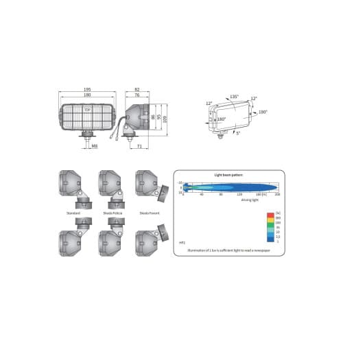 Proiector 180x86, faza lunga cu grila, HP2.13101 Cod: 13101 3