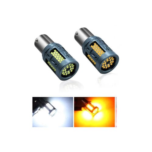 Set 2 becuri o faza T.V. BA15S 84SMD Canbus 12V-24V nonpolar Lumina galbena 1000 lumen 25W Cod: HH001 4