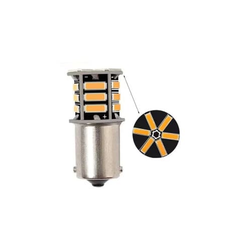 Set 2 becuri o faza T.V. BA15S  21SMD 12V 300 lumen  lumina galbena Cod: HH014 3