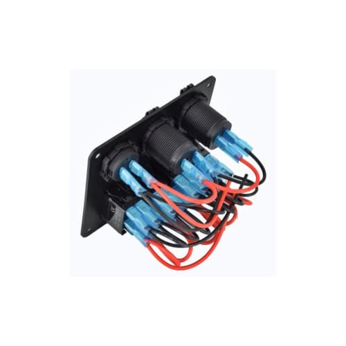 Panou de comutatoare cu priză, voltmetru, 4 întrerupătoare și port USB Cod: SPA21 2