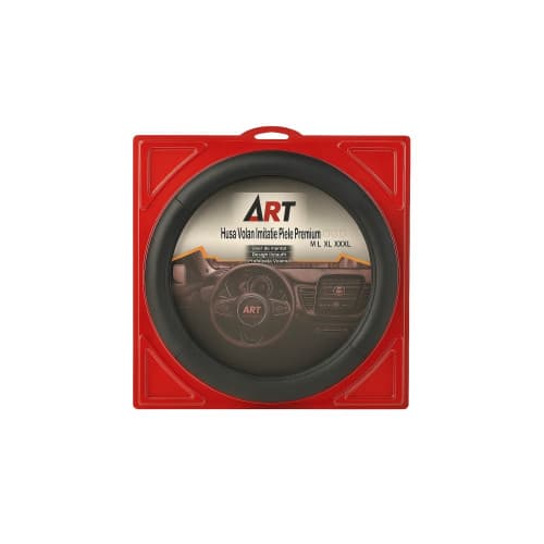 Husa volan premium imitatie piele perforata 38 cm negru Cod: WPU01 2