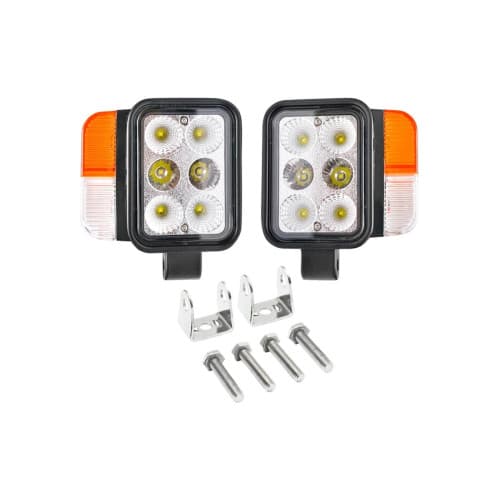 Set faruri universale tractor stanga si dreapta cu LED 10-80V, temperatura culoare 6000K, pozitii 3W LED si semnalizare 3W LED Breckner BK69132