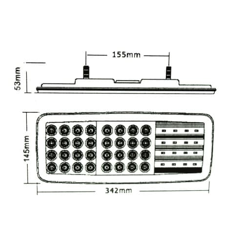 Lampa stop SMD 2027L (stanga) Voltaj: 24V Nr. led-uri: 44 SMD Rezistenta la apa: IP66 2