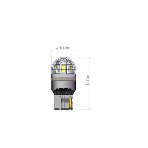Bec o faza  T20 7440 W21W 15SMD 2835 12V CANBUS  nonpolar 320 lumen  Lumina galbena  Cod:SPT15-7440-Y 2