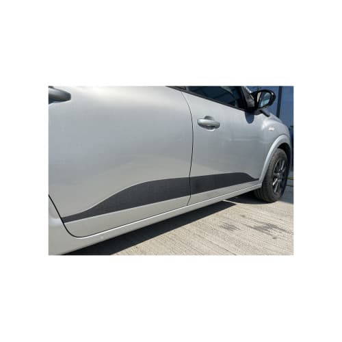 Abtibild bandou lateral compatibil Logan 3 negru mat texturat  (4 bucati) Cod:QITL3-01