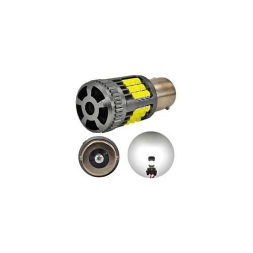 Bec auto o faza BA15S 3030 36SMD 30W CANBUS cu ventilator, 12V–24V, nonpolar, lumina alba 3000 lm Cod: JSUN58 3