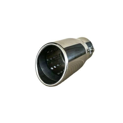 Ornament toba inox Premium, model tesit cu perforatii, intrare 6.5 cm, iesire 6.9 cm, lungime 15 cm Cod: 7656G 2