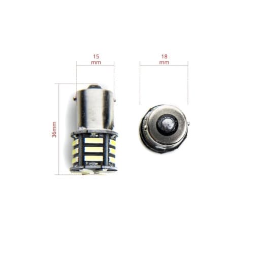 Set 2 becuri o faza T.V. BA15S  21SMD 12V 300 lumen  lumina  alba   Cod: HH013 4
