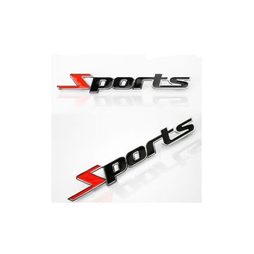 Emblema auto Sports culoare Negru/Rosu dimensiune 11.3cm x 1.3cm Cod: SPORTS 2