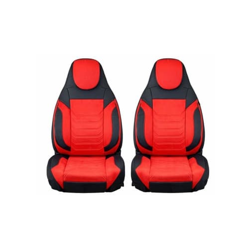 Huse scaune auto universale fractionate Premium cu tetiera fata incorporata negru cu rosu Cod: HNG-C509-3 3