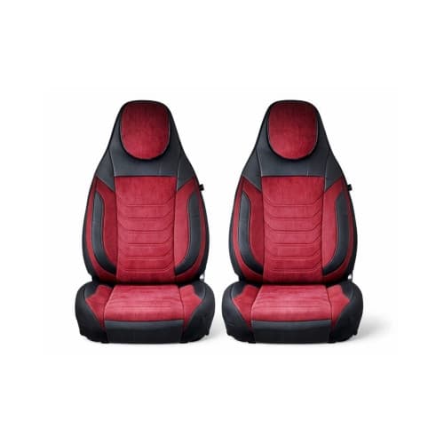 Huse scaune auto universale fractionate Premium cu tetiera fata incorporata negru cu visiniu Cod: HNG-C509-4 3