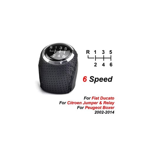 Maner schimbator imitatie piele compatibil Fiat Ducato, Peugeot Boxer, Citroen Jumper cu 2 adaptoare 5 si 6 viteze Cod: SC-188 2