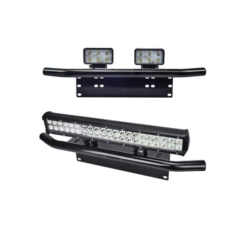 Bullbar aluminiu tip suport numar si proiectoare negru Cod: HH-BLB15 2