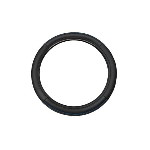 Husa volan premium imitatie piele 38 cm negru cu linie albastra Cod: WPU02C