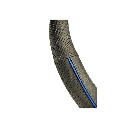 Husa volan premium imitatie piele 38 cm negru cu linie albastra Cod: WPU02C 2