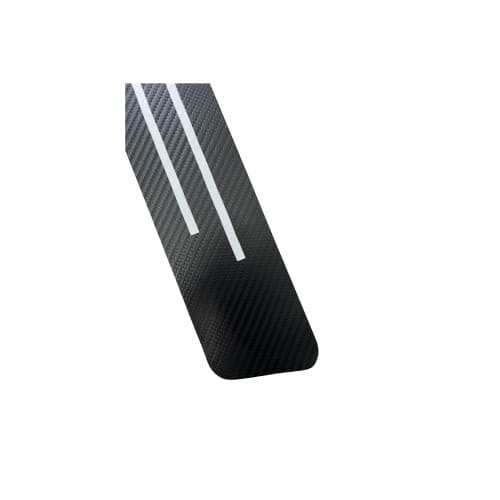 Set abtibild protectie praguri interior auto carbon cu dunga alba Cod: MKT-4PCS 2