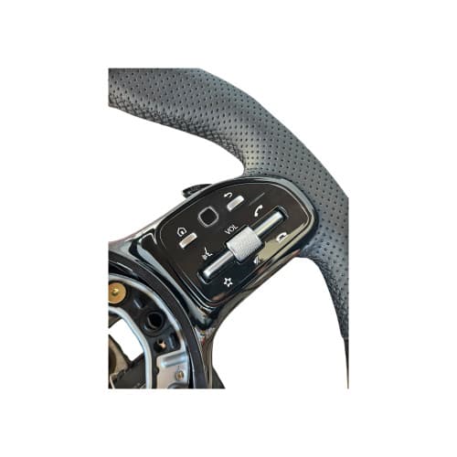 Volan sport piele perforata si carbon compatibil cu modelele Mercedes 2010-2021 Produs compatibil - nu este OEM Cod: OCH-14 4