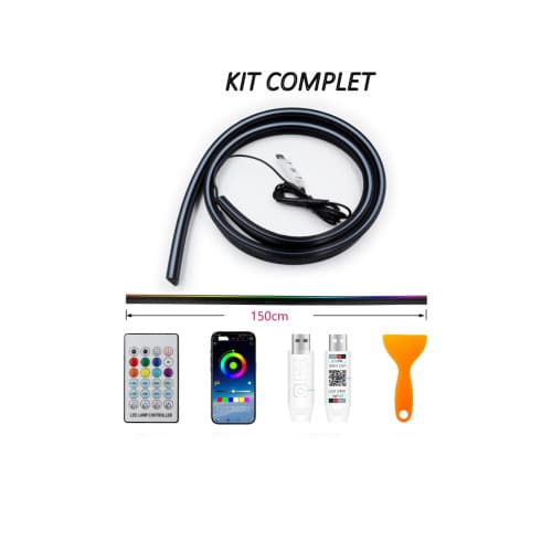 Banda LED lumina ambientala parbriz RGB digital magic light Cod: HH-PRZ150 3