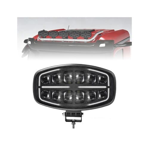 Proiector LED auto 2 faze cu DRL alb si portocaliu 12V 24V 75W omologare E9 Cod: 202506 3